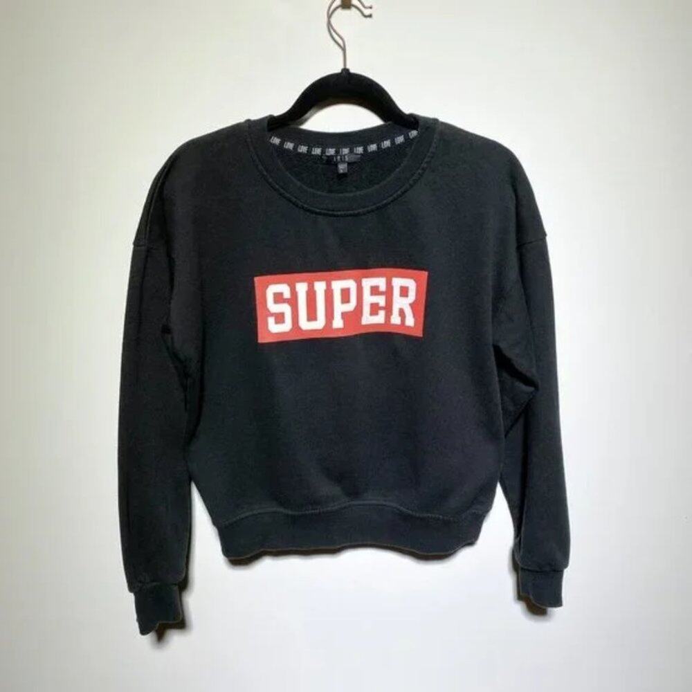 IRIS WOMENS SUPER FRONT DETAIL BLACK SWEATSHIRTS‎